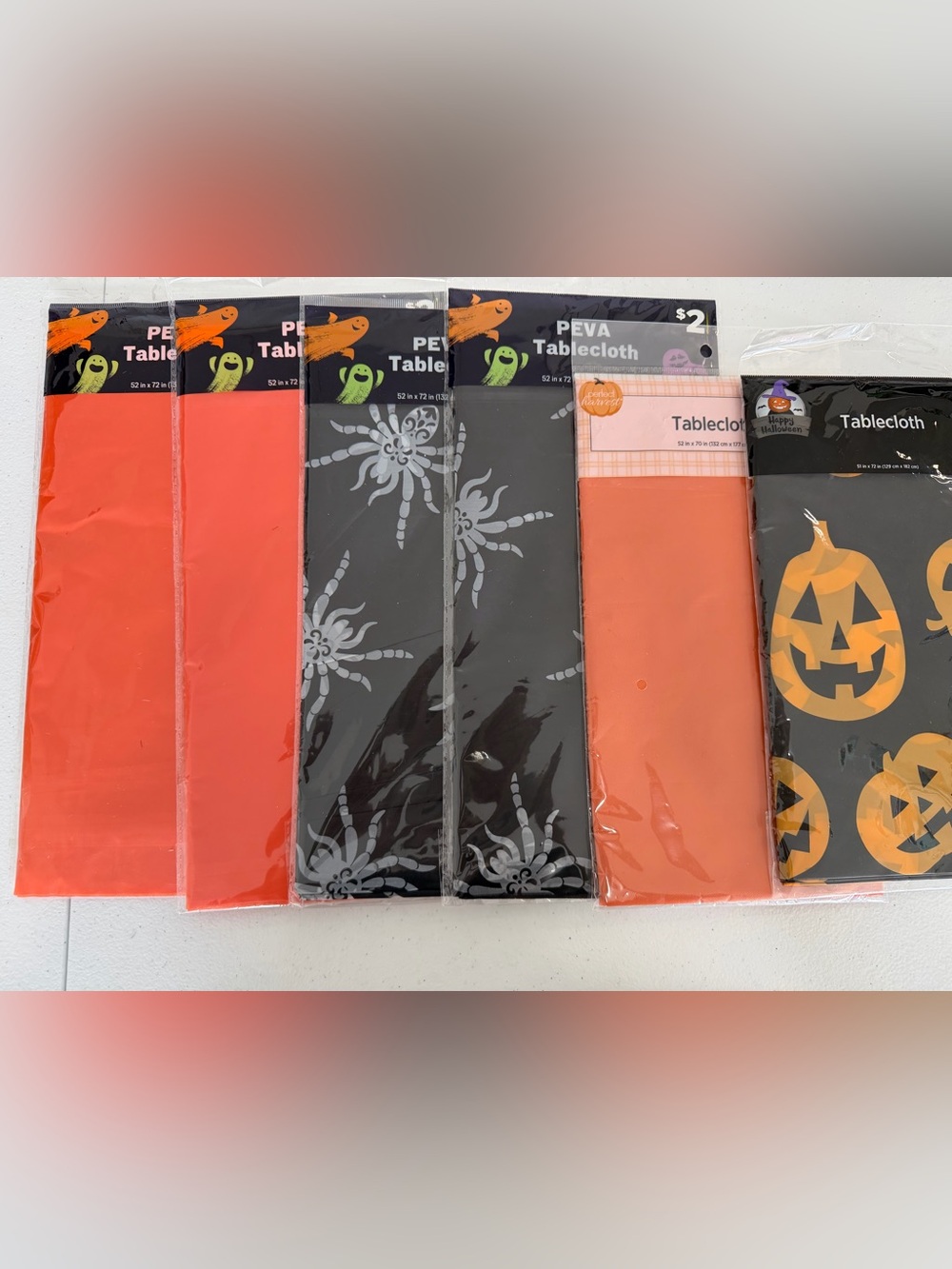 New lot of 6 Halloween Tablecloths